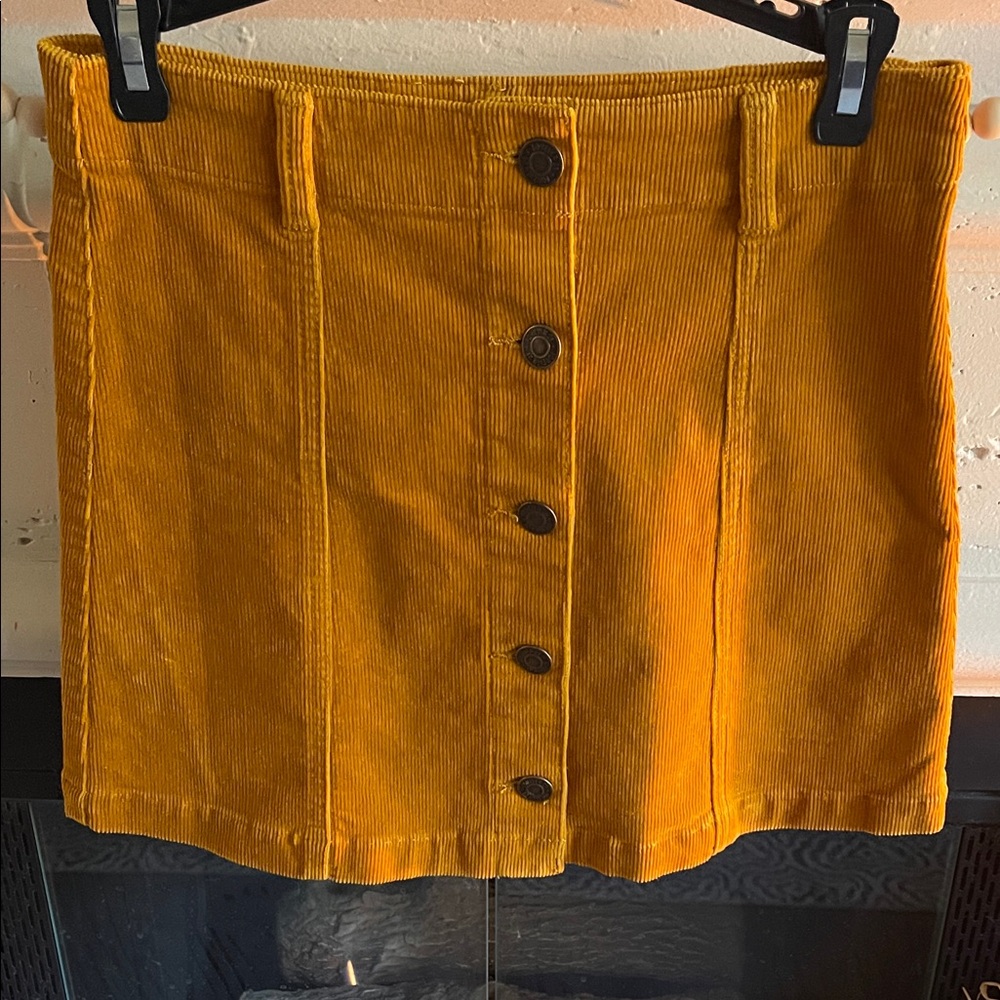 Forever 21 Mustard Corduroy Mini Skirt